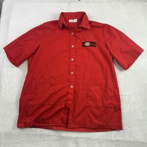 VTG 80's UNITOG Route 66 Red Short Sleeve Button Up Uniform Shirt Gas Men's XL